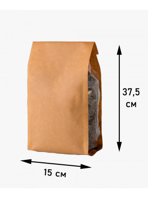 Упаковка стабіл крафт 1 кг 150х375 мм паперова для кави, прозорі фальці