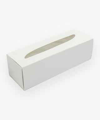 Коробка 170*55*50мм для макаронс з віконцем біла