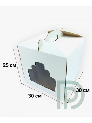 Коробка для торта 300*300*250 мм з віконцем