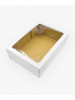 Коробка для 12 капкейков 350х250х110 мм белая из гофрокартона с окном