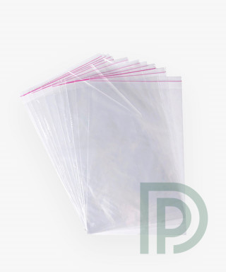 Прозрачные пакеты 20х30 cм для одежды с клапаном и липкой лентой, 100 шт/уп