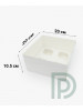 Коробка для 4 капкейків з пластиковою кришкою 200*200*105мм біла