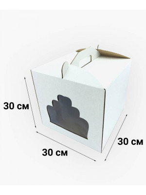 Коробка для торта 300*300*300 мм с окошком