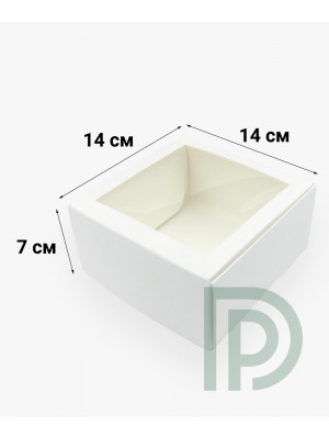 Коробка з вікном 140*140*70мм біла