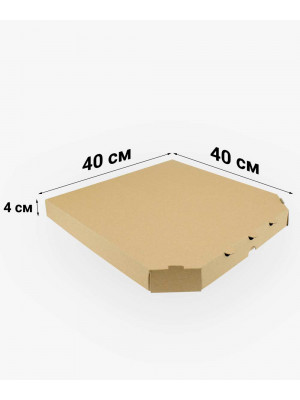 Коробка для пиццы 40 см 400*400*40 мм бурая (упаковка)