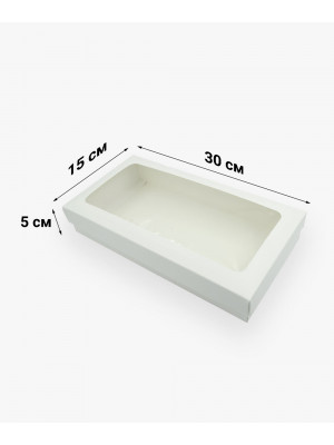 Картонная коробка 300*150*50мм (основание + крышка) белая