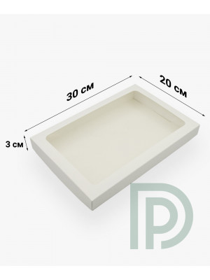 Коробка з прямокутним віконцем 300*200*30 мм для цукерок, пряників, аксесуарів
