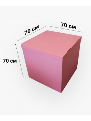 Коробка для повітряних куль рожева 70х70х70 см