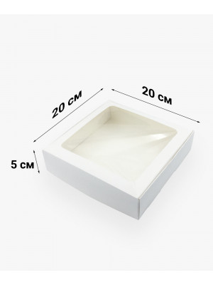 Коробка для макаронс 200*200*50мм з віконцем
