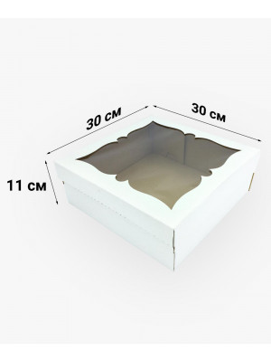 Коробка для торту 300*300*110 мм з віконцем