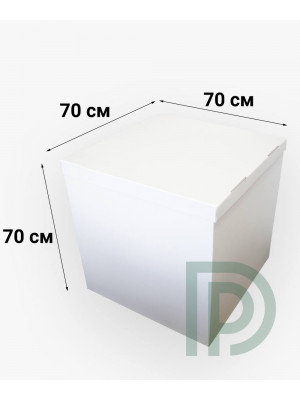 Коробка-сюрприз для шаров 70х70х70 см белая внутри и снаружи
