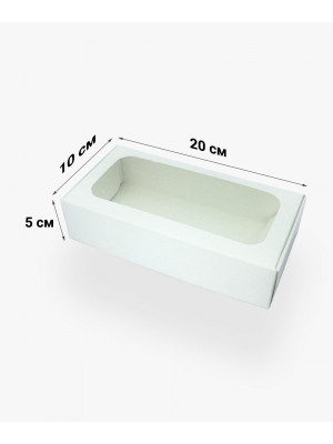 Коробка 200*100*50 мм для макарун біла