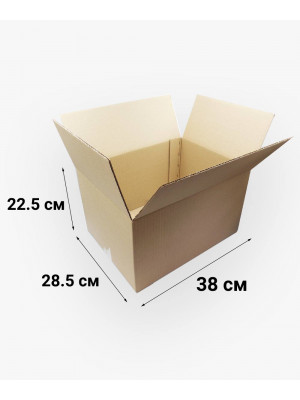 Коробка картонная 380х285х225 мм четырехклапанная