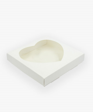 Коробка "Сердце" 200*200*35мм для пряников и подарков белая