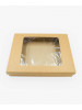 Коробка для одежды, белья, полотенец 355х280х60 мм с окном из крафт-картона