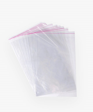Прозрачные пакеты 20х30 cм для одежды с клапаном и липкой лентой, 100 шт/уп