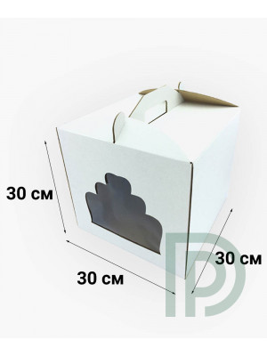Коробка для торта 300*300*300 мм з віконцем