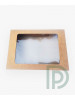 Коробка для одягу, білизни, рушників 250х190х50 мм із вікном з крафт-картону