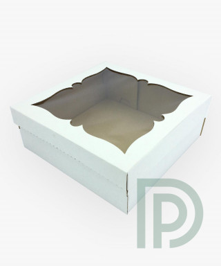 Коробка для торту 300*300*110 мм з віконцем