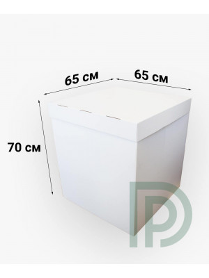 Коробка-сюрприз для повітряних куль 65х65х70 см біла