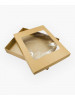 Коробка для одягу, білизни, рушників 355х280х60 мм із вікном з крафт-картону