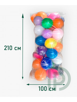 Пакеты для шаров 100х210 см, толщина 15 мкм прозрачный