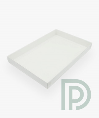 Коробка з прозорою кришкою 200*300*30мм (основа + кришка) біла
