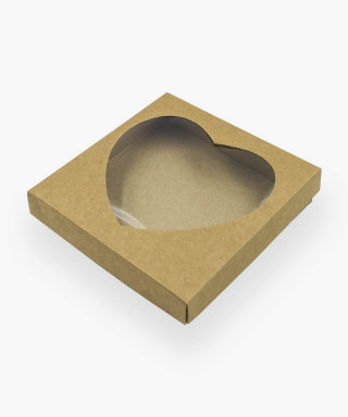 Коробка "Крафт-Сердце" 200*200*35мм для пряников и подарков