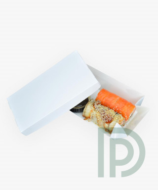 Упаковка для суши и роллов 200*100*50мм без окошка с ламинированным дном