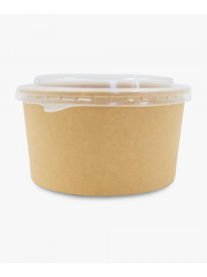 Крафт-контейнер 1000мл для салатов с вн.ламинацией + крышка