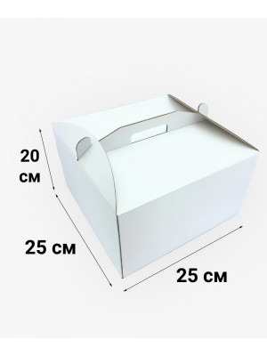 Коробка для торта 250*250*200 мм белая